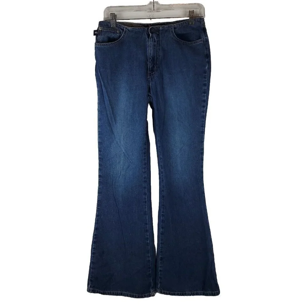 Vintage‎ Bongo No Waist Jeans Womens Small Size 5 Waist 28 Flare Leg Midrise Y2K